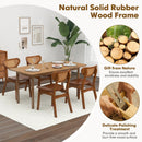 Wooden Dining Chair Set of 2 with Breathable Mesh Cane Backrest-Walnut by LJGDeals