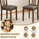 Wooden Dining Chairs Set of 2 with Linen Fabric Upholstered and Rubber Wood Frame-Brown by LJGDeals