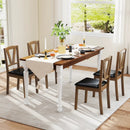 Wooden Dining Chair Set of 2 with PU Leather Upholstered and Rubber Wood Frame-Brown by LJGDeals