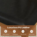 Wooden Dining Chair Set of 2 with PU Leather Upholstered and Rubber Wood Frame-Brown by LJGDeals
