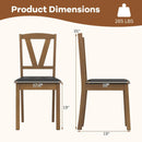 Wooden Dining Chair Set of 2 with PU Leather Upholstered and Rubber Wood Frame-Brown by LJGDeals