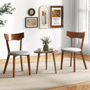 Wooden Dining Chair Set of 2 with Rubber Wood Legs and Padded Seat Cushion by LJGDeals