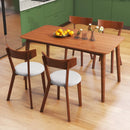 Wooden Dining Chair Set of 2 with Rubber Wood Legs and Padded Seat Cushion by LJGDeals
