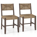 Wooden Dining Chair Set of 2 for Kitchen Dining Room-Brown by LJGDeals