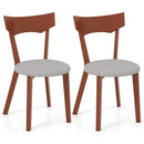 Wooden Dining Chair Set of 2 with Rubber Wood Legs and Padded Seat Cushion by LJGDeals
