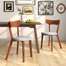 Wooden Dining Chair Set of 2 with Rubber Wood Legs and Padded Seat Cushion by LJGDeals
