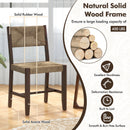 Wooden Dining Chair Set of 2 for Kitchen Dining Room-Brown