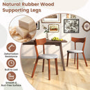 Wooden Dining Chair Set of 2 with Rubber Wood Legs and Padded Seat Cushion by LJGDeals