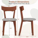 Wooden Dining Chair Set of 2 with Rubber Wood Legs and Padded Seat Cushion by DirectDeals