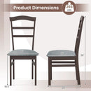 Wooden Dining Chair Set of 2 Linen Fabric Upholstered Kitchen Chairs Farmhouse Side Accent Chairs by LJGDeals