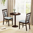 Wooden Dining Chair Set of 2 Linen Fabric Upholstered Kitchen Chairs with Rubber Wood Frame by DirectDeals