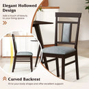Wooden Dining Chair Set of 2 Linen Fabric Upholstered Kitchen Chairs with Rubber Wood Frame by DirectDeals