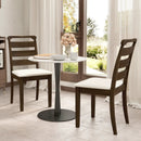 Polyester Upholstered Wooden Dining Chair Set of 2-Walnut by LJGDeals
