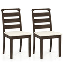 Polyester Upholstered Wooden Dining Chair Set of 2-Walnut by LJGDeals