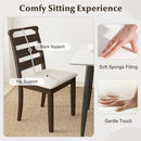 Polyester Upholstered Wooden Dining Chair Set of 2-Walnut by LJGDeals
