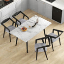 Wooden Dining Chair Set of 2 with Rubber Wood Frame Armrests and Padded Cushion-black by LJGDeals