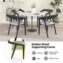 Wooden Dining Chair Set of 2 with Rubber Wood Frame Armrests and Padded Cushion-black by DirectDeals