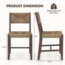 Wooden Dining Chair Set of 2 for Kitchen Dining Room-Brown