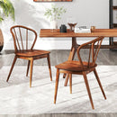Wooden Dining Chair Set of 2 with High Spindle Back and Wide Seat by LJGDeals