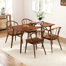 Wooden Dining Chair Set of 2 with High Spindle Back and Wide Seat by LJGDeals