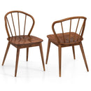 Wooden Dining Chair Set of 2 with High Spindle Back and Wide Seat by LJGDeals