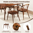 Wooden Dining Chair Set of 2 with High Spindle Back and Wide Seat by LJGDeals