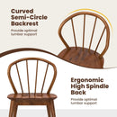 Wooden Dining Chair Set of 2 with High Spindle Back and Wide Seat by LJGDeals