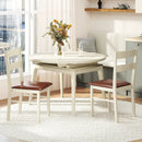 Wooden Dining Chair Set of 2 PU Leather Upholstered Kitchen Armless Chairs-White by LJGDeals