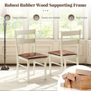 Wooden Dining Chair Set of 2 PU Leather Upholstered Kitchen Armless Chairs-White by LJGDeals
