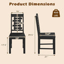 Wooden Dining Chair Set of 2 Solid Rubber Wood Kitchen Chairs by LJGDeals