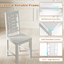 Wooden Dining Chair Set of 2 Solid Rubber Wood Kitchen Chairs by LJGDeals