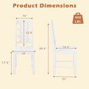 Wooden Dining Chair Set of 2 Solid Rubber Wood Kitchen Chairs by LJGDeals