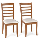 Wooden Dining Chair Set of 2 Modern Upholstered Kitchen Chair-Beige by LJGDeals