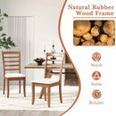 Wooden Dining Chair Set of 2 Modern Upholstered Kitchen Chair-Beige by LJGDeals