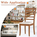 Wooden Dining Chair Set of 2 Modern Upholstered Kitchen Chair-Beige by LJGDeals