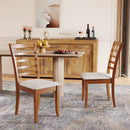 Wooden Dining Chair Set of 2 Modern Upholstered Kitchen Chair-Beige by LJGDeals