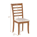 Wooden Dining Chair Set of 2 Modern Upholstered Kitchen Chair-Beige by LJGDeals