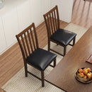 Wooden Dining Chair Set of 2 with Rubber Wood Frame and Padded Seat by LJGDeals