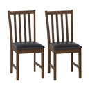 Wooden Dining Chair Set of 2 with Rubber Wood Frame and Padded Seat by LJGDeals