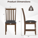 Wooden Dining Chair Set of 2 with Rubber Wood Frame and Padded Seat by LJGDeals
