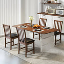 Wooden Dining Chair Set of 2 with Rubber Wood Frame and Padded Seat by LJGDeals