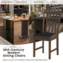 Wooden Dining Chair Set of 2 with Rubber Wood Frame and Padded Seat by LJGDeals