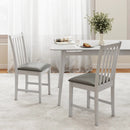 Wooden Dining Chair Set of 2 with Rubber Wood Frame and Padded Seat by LJGDeals