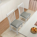 Wooden Dining Chair Set of 2 with Rubber Wood Frame and Padded Seat by LJGDeals