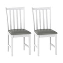 Wooden Dining Chair Set of 2 with Rubber Wood Frame and Padded Seat by LJGDeals