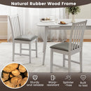 Wooden Dining Chair Set of 2 with Rubber Wood Frame and Padded Seat by LJGDeals