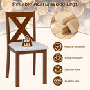 Wooden Dining Chair Set of 2 with Padded Seat and Curved Back-Beige