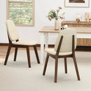 Wooden Dining Chair Set of 2 Mid-Century Modern Upholstered Side Armless Chair-Brown by LJGDeals