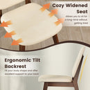 Wooden Dining Chair Set of 2 Mid-Century Modern Upholstered Side Armless Chair-Brown by LJGDeals