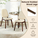 Wooden Dining Chair Set of 2 Mid-Century Modern Upholstered Side Armless Chair-Brown by LJGDeals